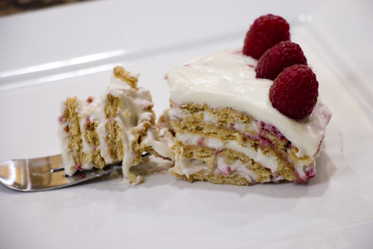 No Bake Raspberry Cake