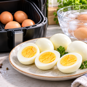 🥚 Eier in der Heißluftfritteuse kochen: So gelingen hartgekochte Eier ganz ohne Wasser!